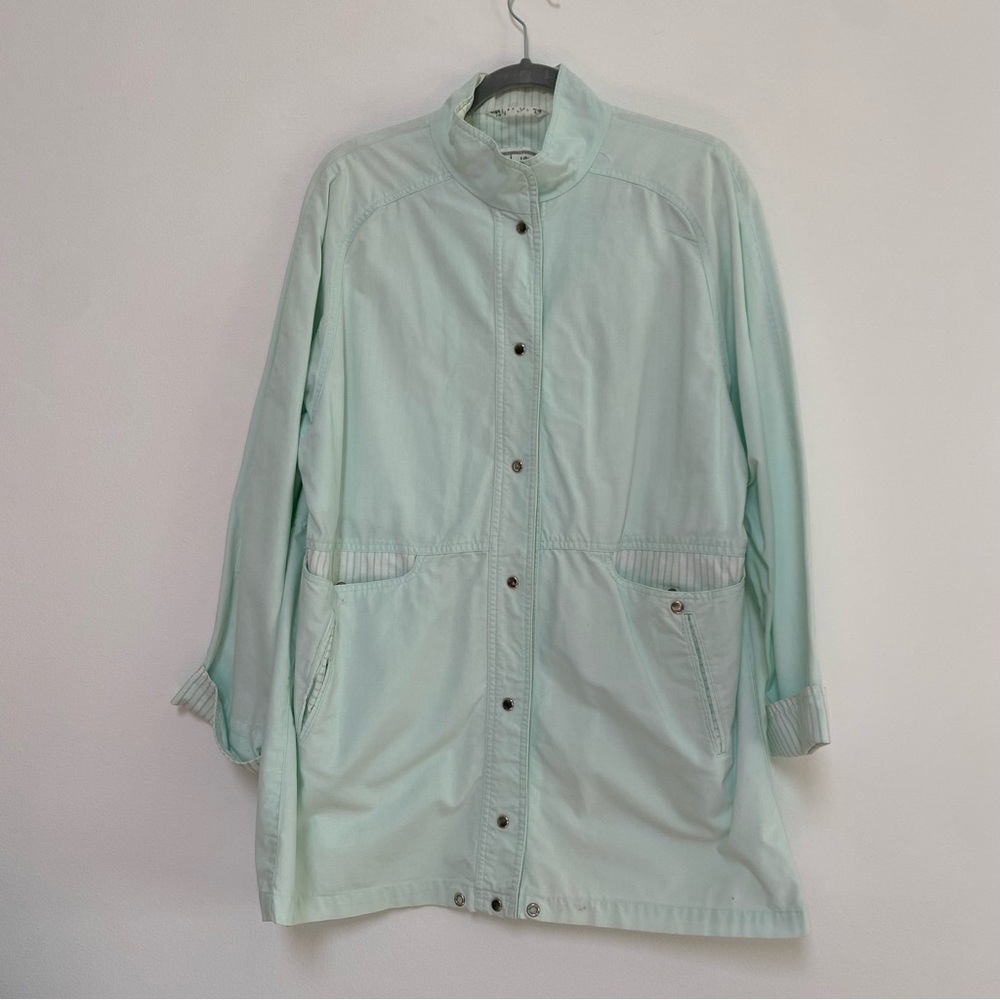Utex Vintage Cotton Long Line Pale Mint Green Jacket Size 10